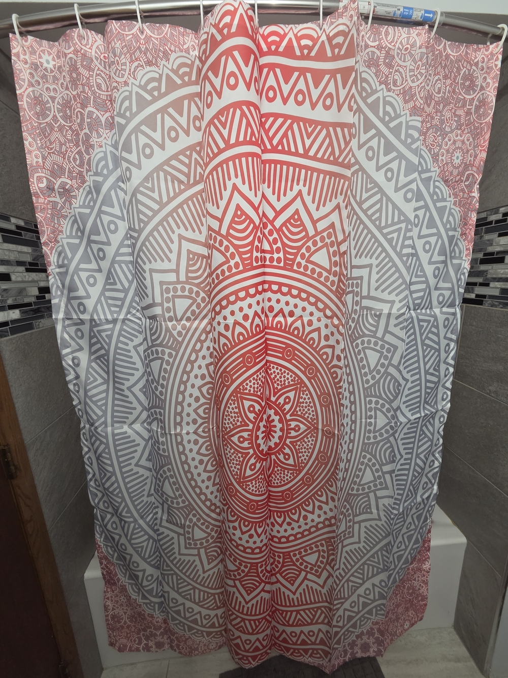 Stall Sized Water Resistant Fabric Shower Curtain